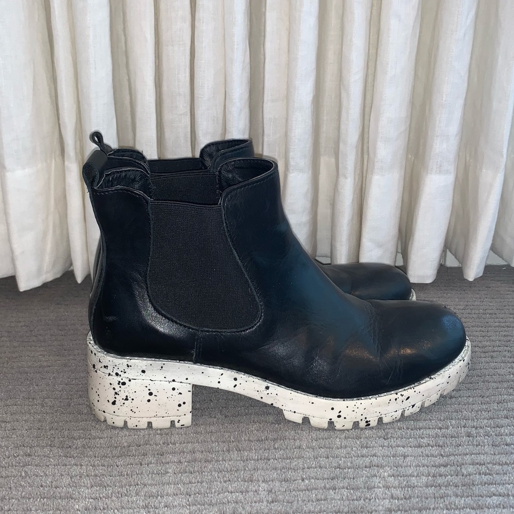 Urban Outfitters Paint Splatter Black Booties